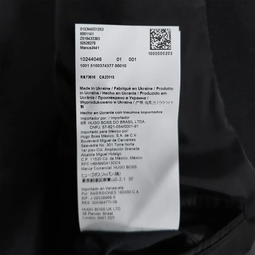 Hugo Boss Mens Modern Fit Overcoat Sz Large Black Wool Blend Double Breasted NWT